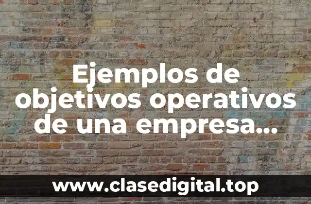 Ejemplos de objetivos operativos de una empresa comercial
