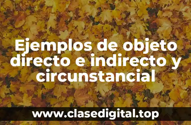 Ejemplos de objeto directo e indirecto y circunstancial