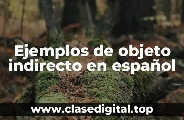 Ejemplos de objeto indirecto en español