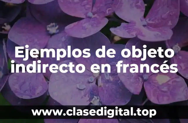 Ejemplos de objeto indirecto en francés