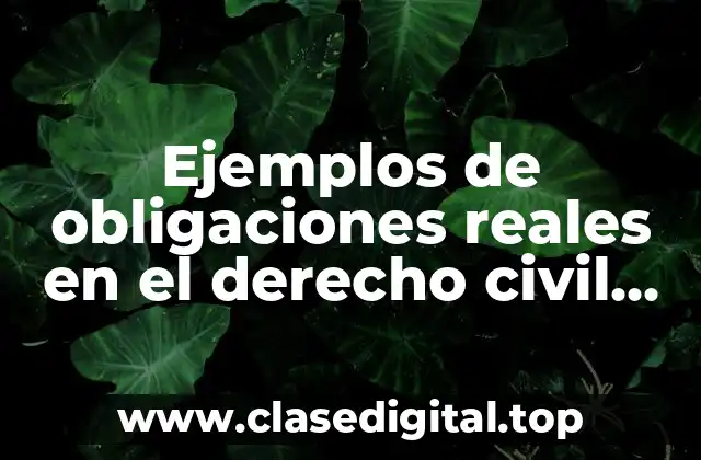 Ejemplos de obligaciones reales en el derecho civil mexicano