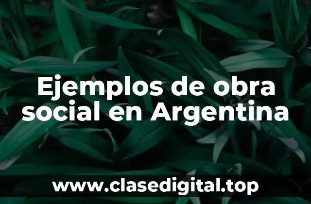 Ejemplos de obra social en Argentina