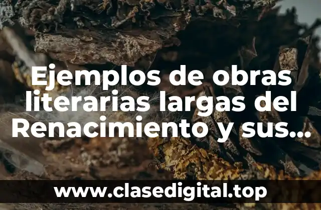 Ejemplos de obras literarias largas del Renacimiento