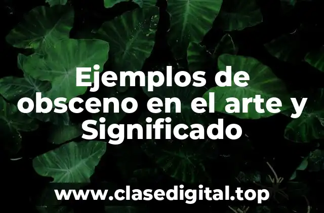 Ejemplos de obsceno en el arte y Significado