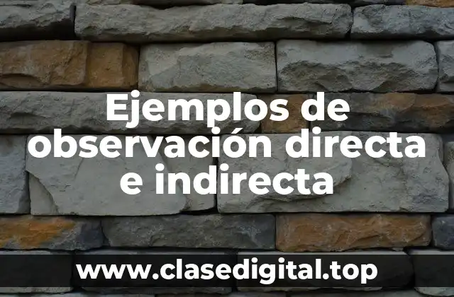 Ejemplos de observación directa e indirecta