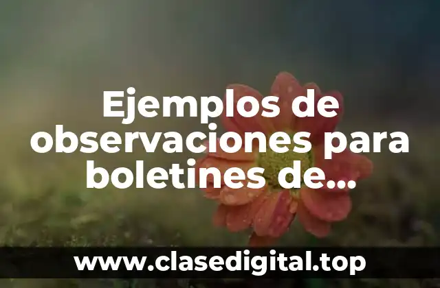 Ejemplos de observaciones para boletines de calificaciones
