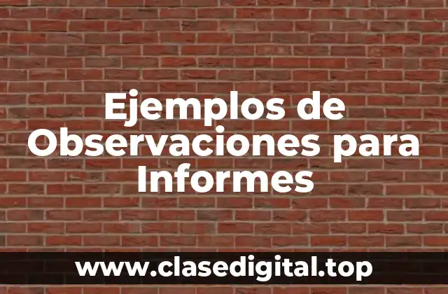 Ejemplos de Observaciones para Informes