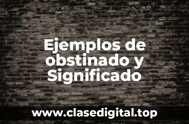 Ejemplos de obstinado y Significado
