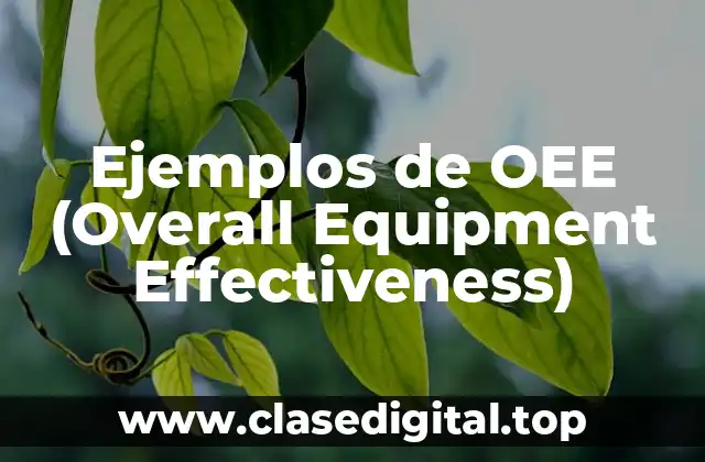 Ejemplos de OEE (Overall Equipment Effectiveness)