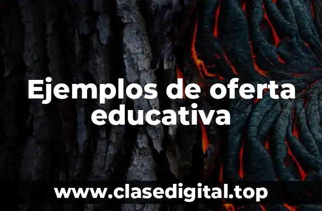 Ejemplos de oferta educativa
