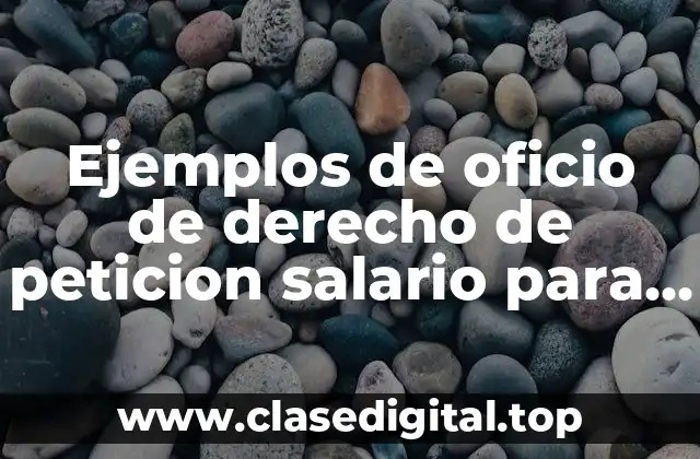 Ejemplos de oficio de derecho de peticion salario para delegados