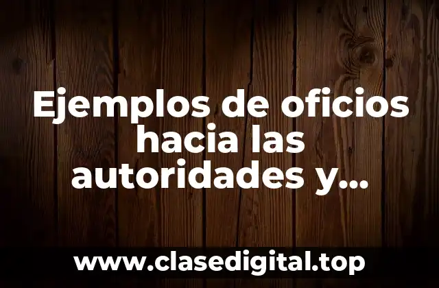 Ejemplos de oficios hacia las autoridades