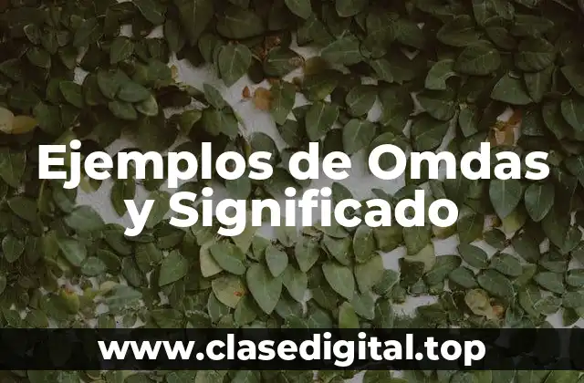 Ejemplos de Omdas y Significado