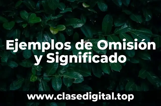 Ejemplos de Omisión y Significado