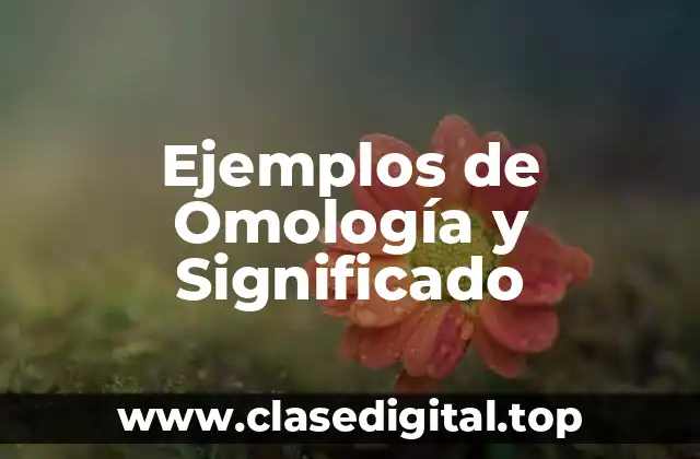Ejemplos de Omología y Significado