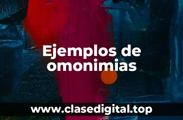 Ejemplos de omonimias