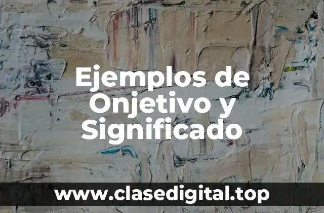 Ejemplos de Onjetivo y Significado