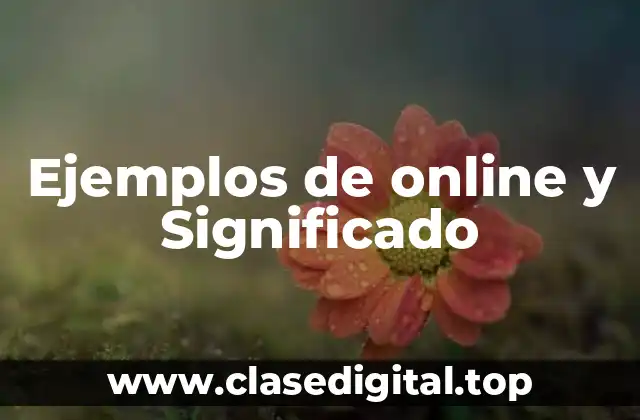 Ejemplos de online y Significado