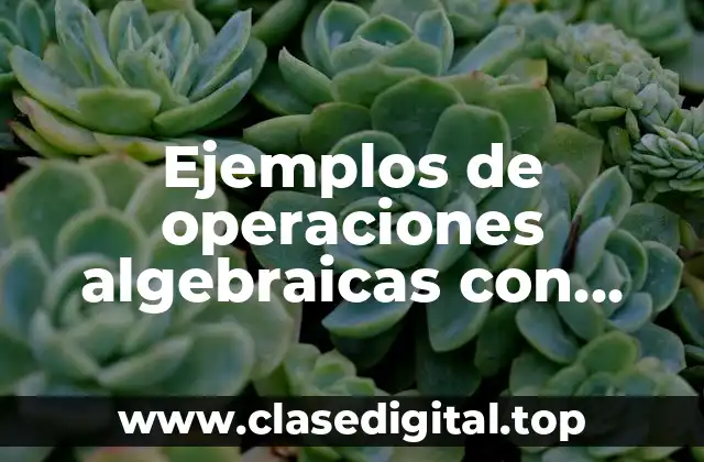 Ejemplos de operaciones algebraicas con polinomios ley de los radicales