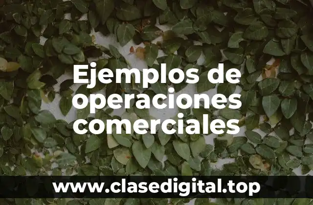 Ejemplos de operaciones comerciales