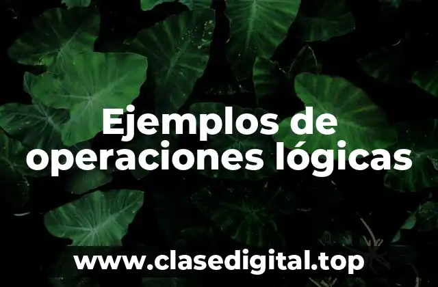 Ejemplos de operaciones lógicas