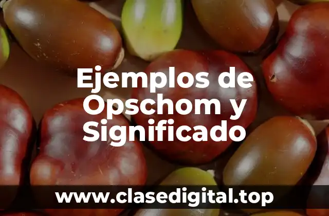 Ejemplos de Opschom y Significado