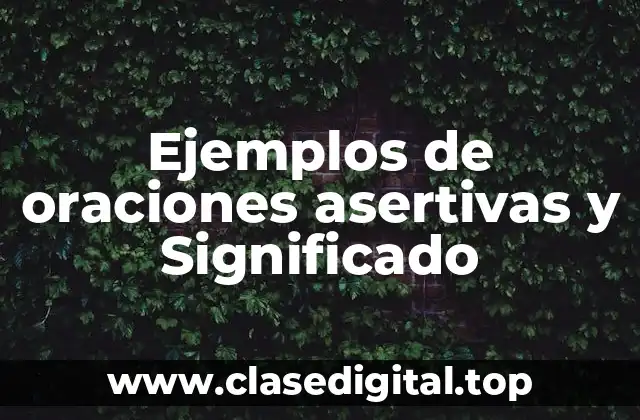 Ejemplos de oraciones asertivas y Significado