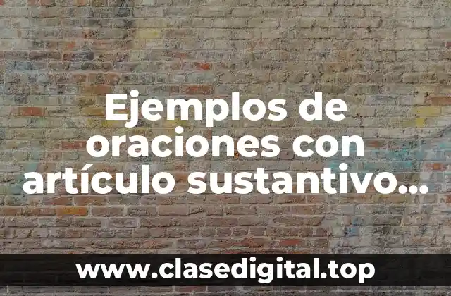 Ejemplos de oraciones con artículo sustantivo adjetivo verbo y complemento