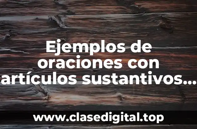 Ejemplos de oraciones con artículos sustantivos y adjetivos