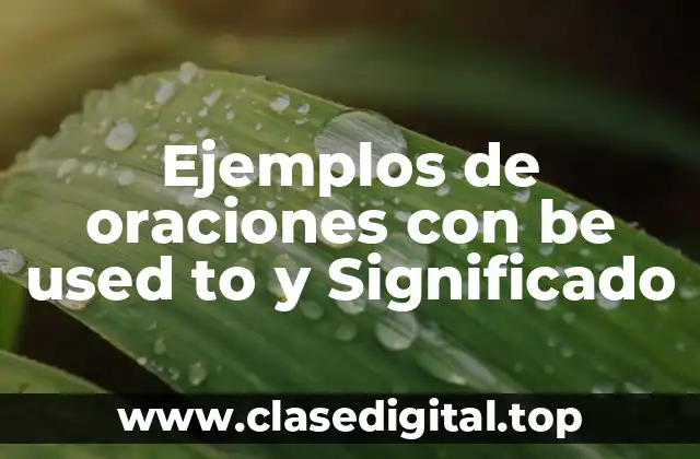 Ejemplos de oraciones con be used to y Significado