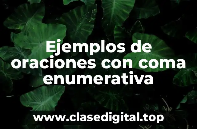 Ejemplos de oraciones con coma enumerativa