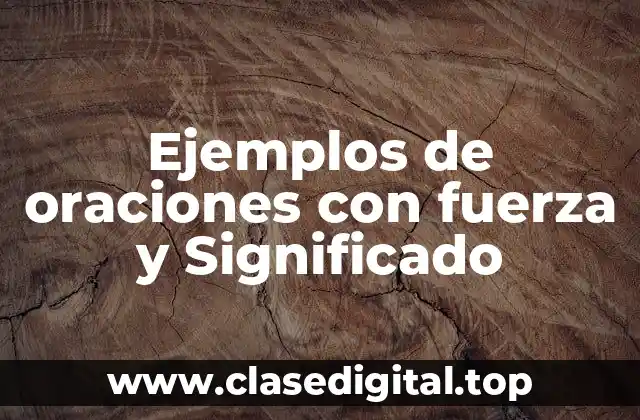 Ejemplos de oraciones con fuerza y Significado