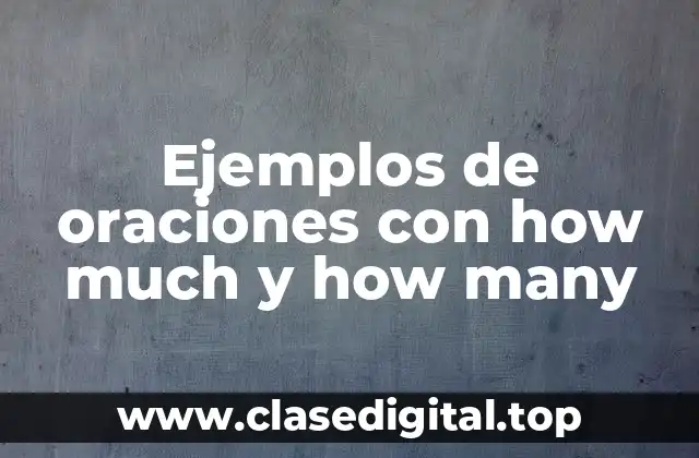 Ejemplos de oraciones con how much y how many