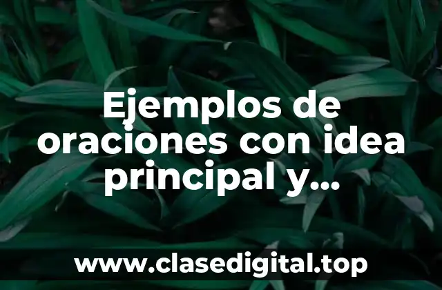 Ejemplos de oraciones con idea principal y secundaria