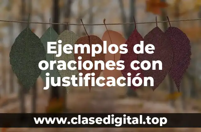 Ejemplos de oraciones con justificación