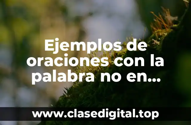 Ejemplos de oraciones con la palabra no en contraste con