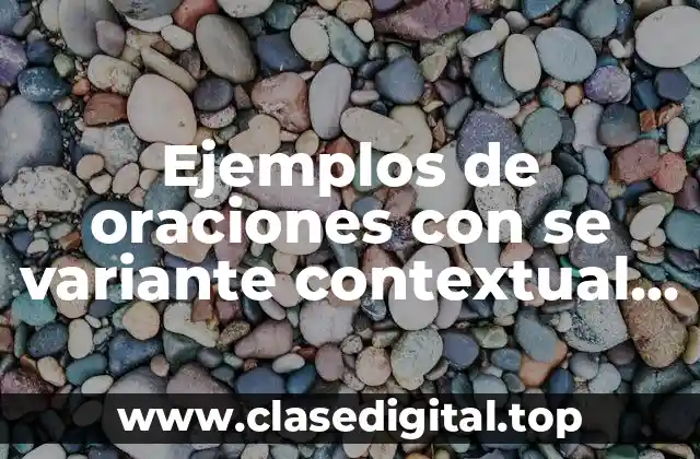 Ejemplos de oraciones con se variante contextual y Significado