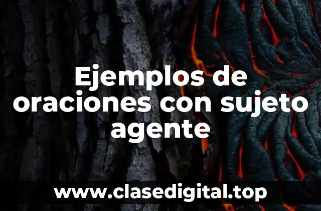 Ejemplos de oraciones con sujeto agente