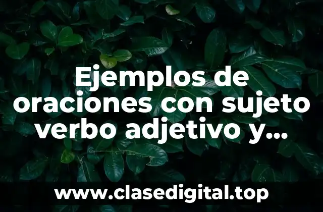 Ejemplos de oraciones con sujeto verbo adjetivo y adverbio