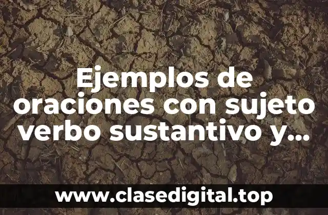 Ejemplos de oraciones con sujeto verbo sustantivo y adjetivo