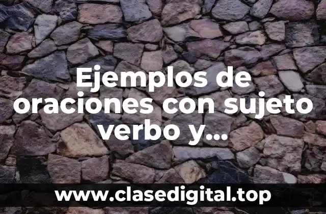 Ejemplos de oraciones con sujeto verbo y complemento