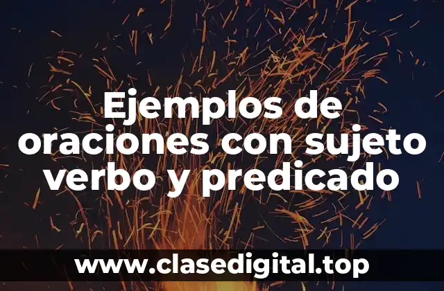 Ejemplos de oraciones con sujeto verbo y predicado