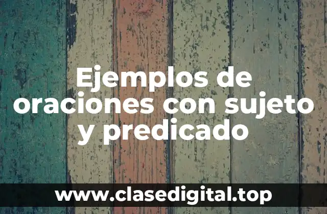 Ejemplos de oraciones con sujeto y predicado