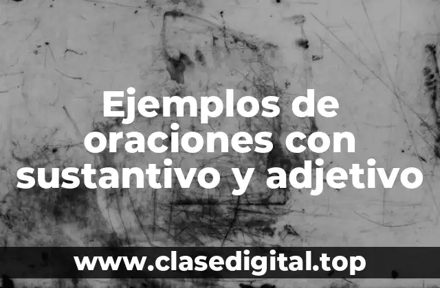 Ejemplos de oraciones con sustantivo y adjetivo