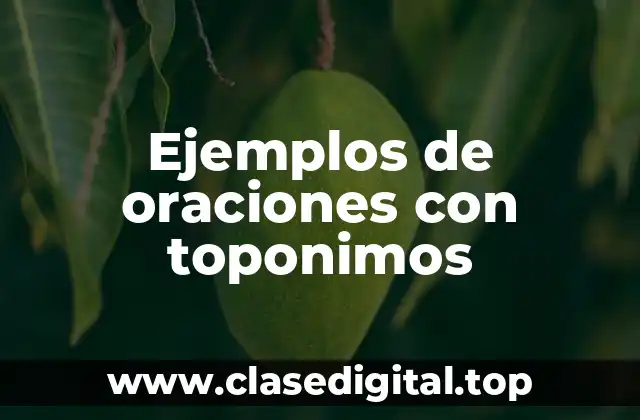 Ejemplos de oraciones con toponimos