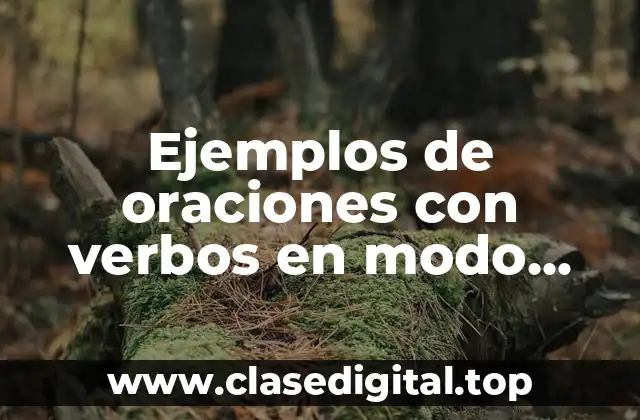 Ejemplos de oraciones con verbos en modo subjuntivo