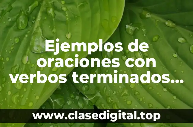 Ejemplos de oraciones con verbos terminados en er