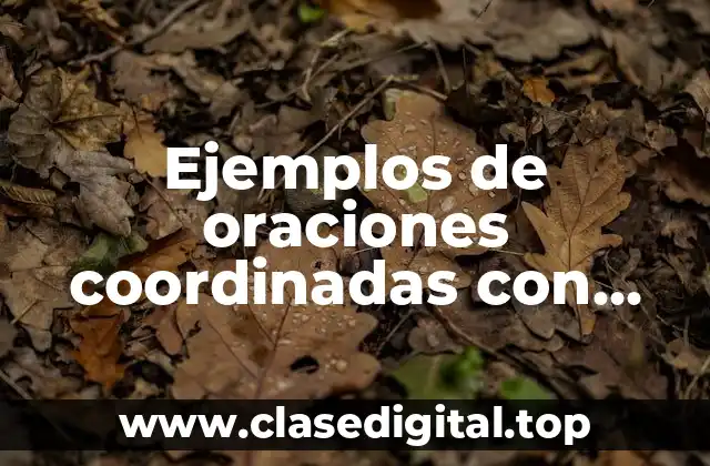 Ejemplos de oraciones coordinadas con nexos