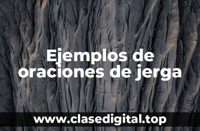 Ejemplos de oraciones de jerga