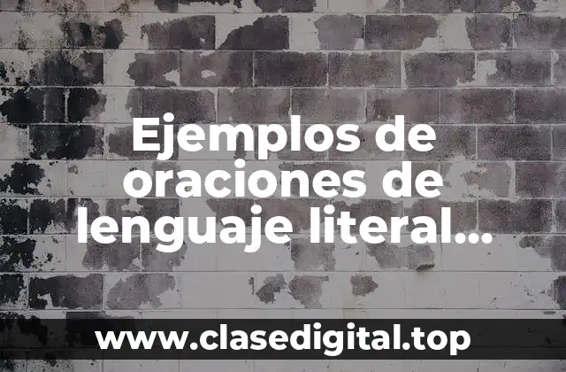 Ejemplos de oraciones de lenguaje literal sujeto verbo y predicado